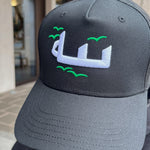 Load image into Gallery viewer, FLY WITH INTENTION - ARABIC MESHBACK TRUCKER
